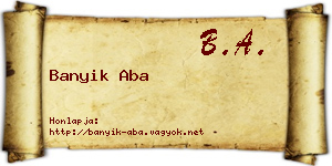 Banyik Aba névjegykártya